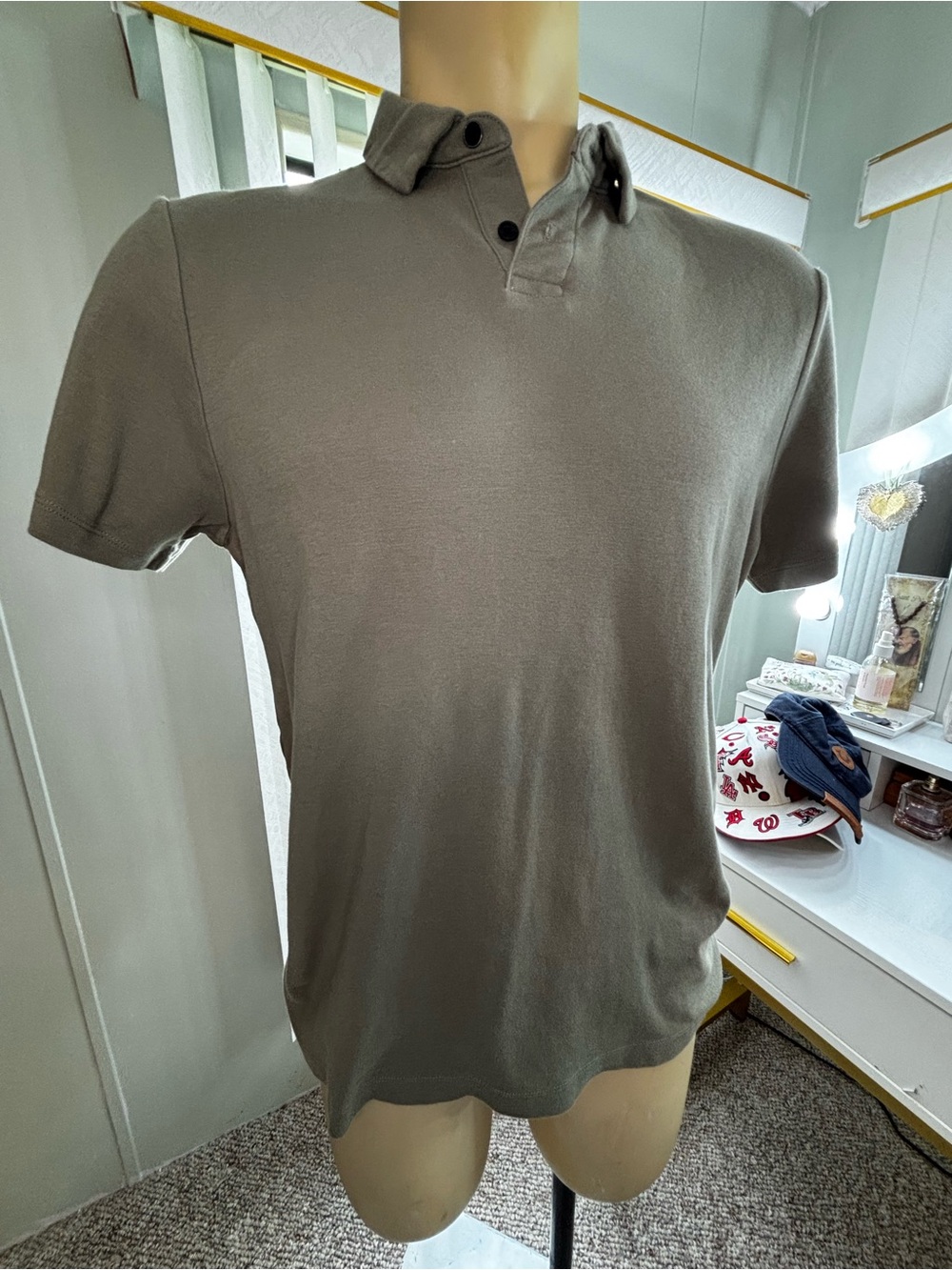Banana Republic Olive Green Short-Sleeve Polo